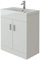 VeeBath EDGE700 Sobek High Gloss White Free Standing Basin Vanity Cabinet Unit with 2 Swing Doors & Rectangular Sink-700mm, 700mm
