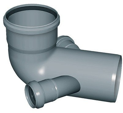 Nicoll - HT CURVA GRIGIA AD INNESTO a 87° DN 110 + 2 ATT. LAT. 50 SCARICO SANITARIO Nicoll Redi - NCCZ2355PP
