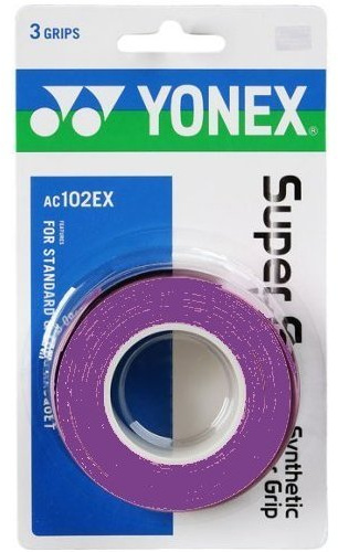 Yonex Overgrip Super GRAP 3 Pack - Tennis, Badminton, Squash - Choice of Colors (Purple)