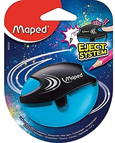 Maped Galactic - Sacapuntas inteligente con reserva y función Ejecte Mine, sacapuntas, 1 agujero, color azul