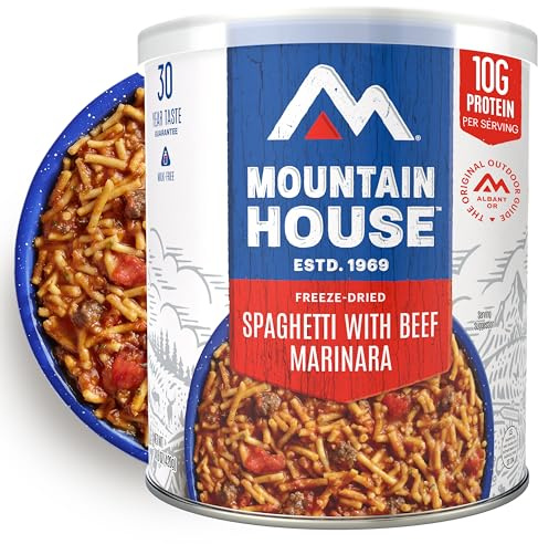 Mountain House Spaghetti with Beef Marinara #10 Can | Freeze Dried Survival & Emergency Food | 7 Servings