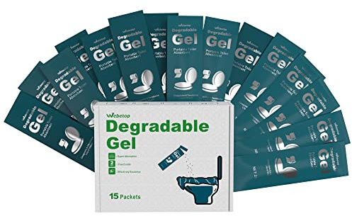Webetop Toilet Powder Degradable Gel Portable Camping Composting RV Toilet Porta Potty Chemicals Urine Liquid Waste Absorbent Treatment Gelling and Deodorizing Powder for Emergency Toilet