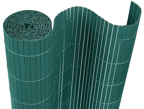 VA-Cerulean Recinzione frangivista in PVC, 180 x 500 cm, verde, frangivista per esterni, con lamelle rinforzate, protezione dal vento, resistente ai raggi UV, per giardino, balcone, terrazza