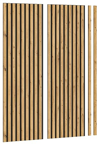 xonox.home - Panel acústico Silence 40 x 120 x 2 cm 2 Juego de 2 en Roble Artesano NB - Panel de Pared Revestimiento de láminas - Moderno y Funcional