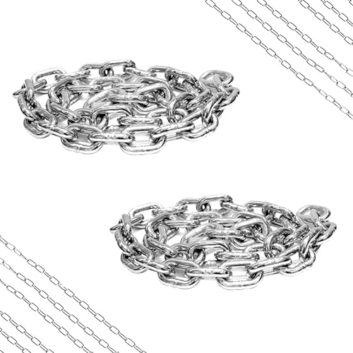 2 Piezas Cadena Colgante Acero Inoxidable, Cadena Metal Galvanizado, 1.5 Metros Largo y 3 Milímetros de Grosor, Cadenas en Espiral, Cadena de Elevación Antirrobo