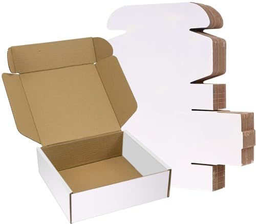6x6x2 inches Shipping Boxes 25 Pack,TUKYLIL White Corrugated Cardboard Box,Mailer carton for Packaging Small Business,Gifts,Craft,Jewelry,daily supplies