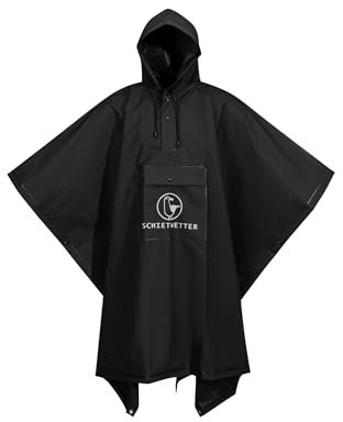 SCHIETWETTER Herren Unisex Regenponcho Schauerregen Eva, Regenjacke, Funktionsjacke, Fahrradbekleidung, wasserdicht, mit Kapuze
