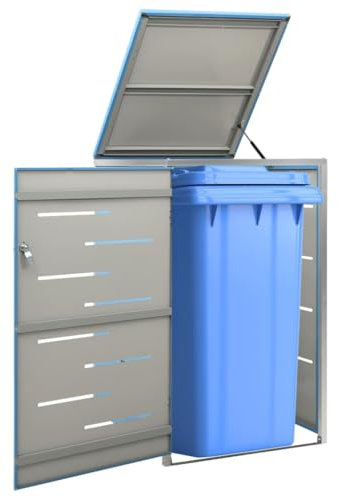 Générique Abri pour Poubelle 69x77,5x112,5 cm INOX,Cache-conteneurs à déchets,22KG-149566