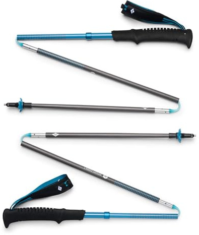 BLACK DIAMOND Distance Carbon Z Bastoni da Trekking e Running Paio di Bastoncini da Trekking Pieghevoli, Ultra Leggeri, Lunghezza Fissa, Fibra di Carbonio, Cielo Deserto, 115 cm