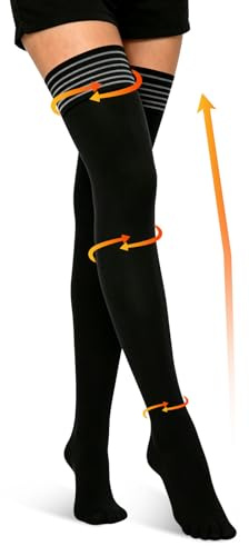 AYBUY 23–32 mmHg kompressionsstrumpor dam långa, klass 2, Overknees strumpor dam & herr, ogenomskinliga lårkompression, M