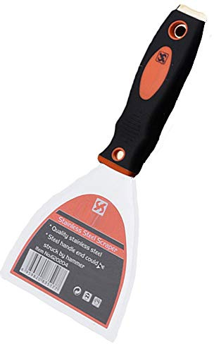 Edward Tools Harden 5 Stainless Steel Putty Knife - Heavy Duty Joint/Scraper Knife for Drywall - Paint Scraper - Rust-Proof Flexible Stainless Steel Blade - Hammer End for Resetting Nails