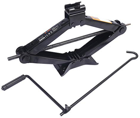 KATSU Cric Voiture 2 Tonnes Cric à Ciseaux, Hauteur de Levage 98 mm à 420 mm pour Camionnette Véhicule Outil de Changement de Réparation de Pneus, Noir 161103