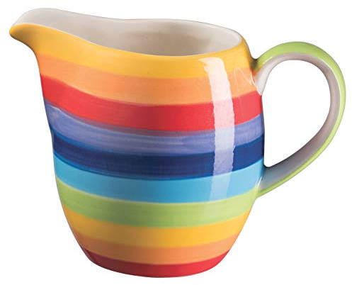 Purity Style Jarra pintada a mano con rayas arcoíris