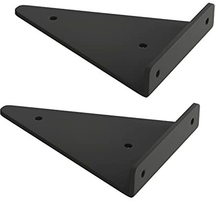 Supports D'Étagère Mural,Equerre Etagere Décoratifs,Equerre Murale Dissimulé Durable,2 Pièces,Pour Étagère Rustique,Panneau D'Échafaudage,Étagère Murale Vintage (23cm/9.1in,Black)