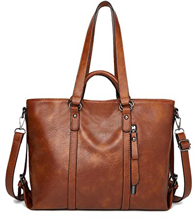 Aileese Tote Handbags for Women Retro Soft Leather Hobo Purses Fashion Crossbody Large Shoulder Bags Brown