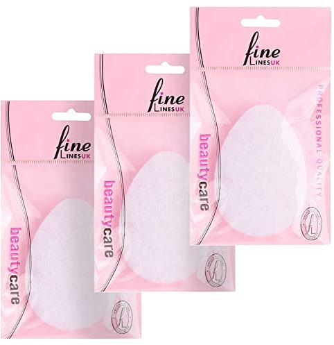 Fine Lines - Exfoliating Face Scrub Sponge, Pack of 3 | Tear Drop Scrubber | Shower Sponge for Cleansing, Ideal Before Makeup | Travel Wash Exfoliating for Women and Men