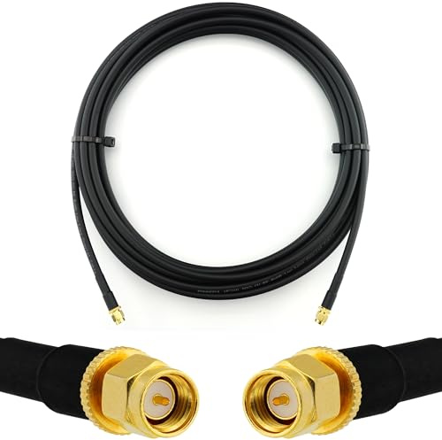 SMA Male till SMA Male 15m koaxialkabel — HF-240 (motsvarande LMR240) 50ohm förlängningskabel i ren koppar — LTE GSM 4G 5G 6G mobil router antenn — 0,3m 0,5m 1m 2m 3m 5m 7m 10m 12m 15m