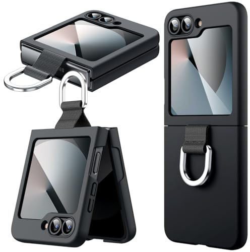 JETech Case ONLY for Galaxy Z Flip7FE 2025 / Z Flip 6 2024 with Ring, Hard PC Slim Shockproof Anti-Scratch Protective Phone Cover (Black)