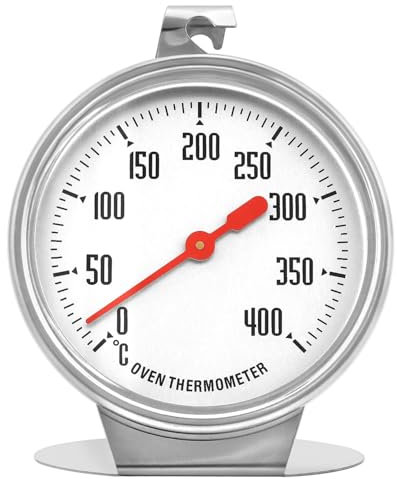 QWORK® Termometro da forno, termometro forno 0°C-400°C in acciaio inossidabile, per cuocere al forno, grigliare