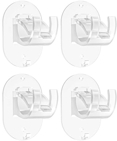 ZYEKIU Ganchos Cortinas Soporte Barra Cortina, Soportes para Barra de Cortina Sin Taladrar, Barras de Cortina Sin Taladrar, Adhesiva Soportes Barras Cortinas para Baño Dormitorio (Transparente)