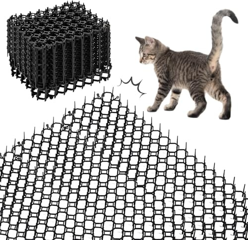 Tiras Repelentes de Gatos, 15 Piezas Pinchos Anti Gatos, Alfombrilla para Gatos con Pinchos, Alfombrilla Repelente de Gatos, Repelente de Disuasión Mat para Interior Exterior Césped Jardín