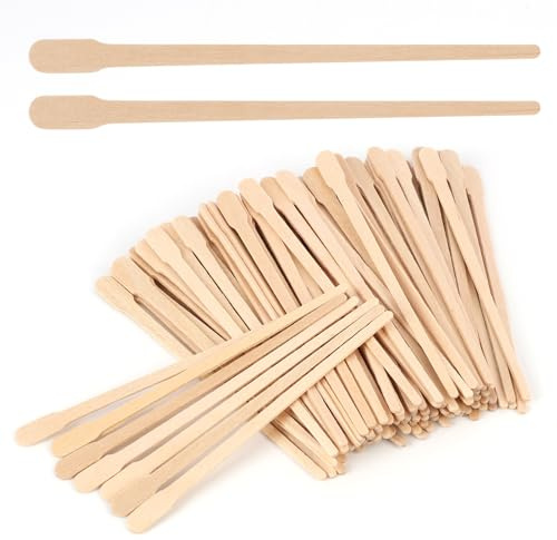 200 Pièces Bâtonnets de Cire pour Épilation des Sourcils, Waxing Sticks Applicator, Spatules en Bois Naturel pour Épilation du Visage, des Jambes, Applicateurs avec Poignée pour Précision