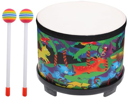 Floor Tom Drum For Kids - 8 Inch Percussion Instrument Music Drum | Drums With 2 Mallets | , Wooden Babies Drums Percussion Music Instrument With 2 Mallets For Boy Girl