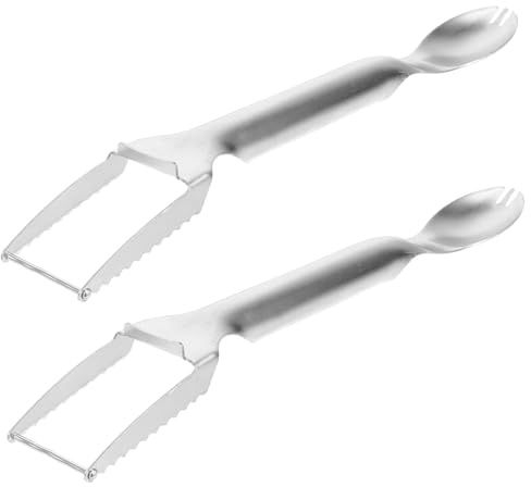 CIYODO 2pezzi Affettatrice Per Anguria in Metallo Forchetta Per Frutta Utensile Per Tagliare Melone Cubetti Melone Per Uso Strumento Per Affettare Anguria