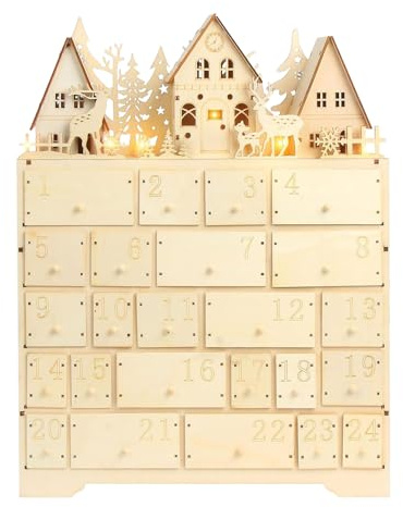 Yplkm Calendario 'Avvento Di Natale Con Conto Alla Rovescia | Decorazione 'Avvento Ricaricabile | Calendario Con 24 Cassetti Conto Alla Rovescia Natale - Per Adulti Famiglia Amici Lei Lui Donne Uomini