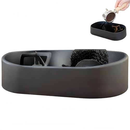 Kit di pulizia per portafiltro del caffè, con spazzola per pulizia profonda e vassoio raccogli-fondi anti-goccia, pulitore automatico elettrico per sistemi da barista da 51/53/58 mm (1 Pezzo)