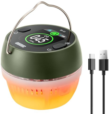 GasDoc DS-X1 Detector Portátil de Monóxido de Carbono con Luz Ambiental, Detector CO con Soporte Magnético y Gancho, Monitor CO de Viaje con Alarma Sonora y Visual para Camping, RV y Coche