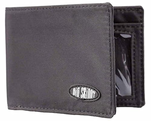 Big Skinny Men's Compact Sports Bi-Fold Slim Wallet, Holds Up to 20 Cards, Black