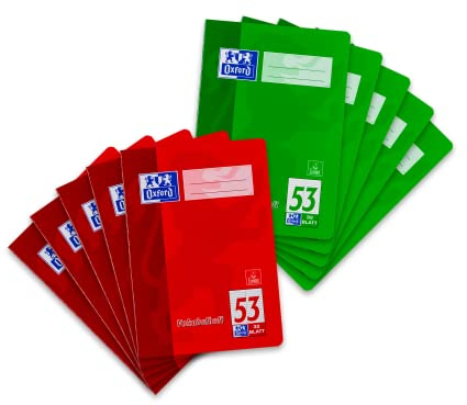 Oxford Vokabelheft, A5, Lin. 53 (2 Spalten), 32 Blatt, rot und grün, 10 Stück