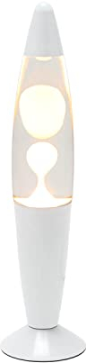 Licht-Erlebnisse Mini Lavalampe Weiß, Klein, mysteriös, bezaubernd, Geschenkidee, G9 25 W mit Kabelschalter, inklusive Leuchtmittel, Stimmungslampe, Lava Lampe Retro