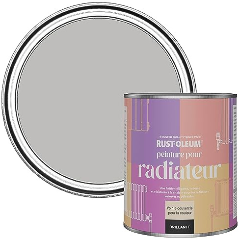 Rust-Oleum Grey Heat Resistant Radiator Paint in Gloss Finish - Flint 750ml