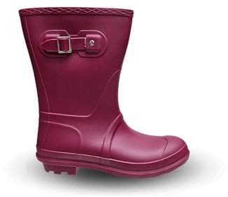 TOSH Womens Wellingtons Short Half Leg Boots Festival Wellies Dog Walking Ladies Buckle Adjustable Camping (Grape, UK Footwear Size System, Adult, Women, Numeric, Medium, 5)