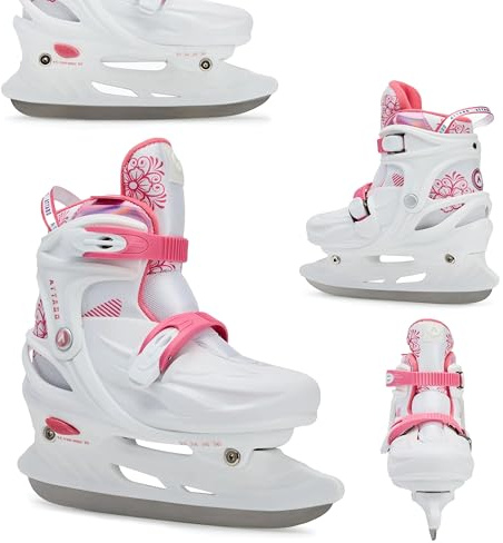ATTABO Verstellbare Freizeit- Schlittschuhe für Mädchen KOA Rosa Größe 33-36 EU Kinder verstellbare Schlittschuhe Schnallen als Verschluss Belüftung durch Synthetisches Mesh PP und PVC
