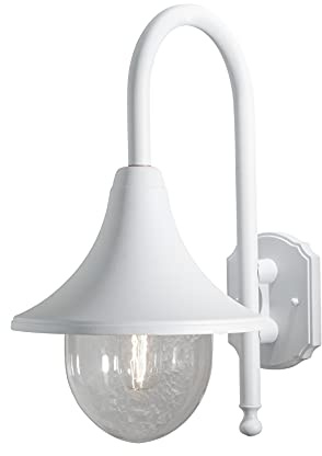 Konstsmide Bari Wandleuchte B: 25 cm T: 36 cm H: 44 cm, 1 x 75 W, IP44 lackiertes Aluminium, matt-weiß 7237-250