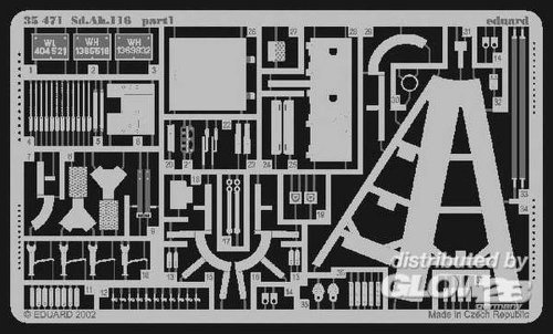 Eduard Accessories 35471 Model Building Accessories 18t Trailer Famo with Low Loading Trailer For Pz.Kpfw.Sd.Ah.116 photo etching set