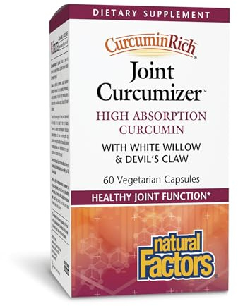 CurcuminRich Joint Curcumizer by Natural Factors, Support Healthy Joints, Heart and Natural Inflammatory Response with White Willow, 60 capsules (30 servings)