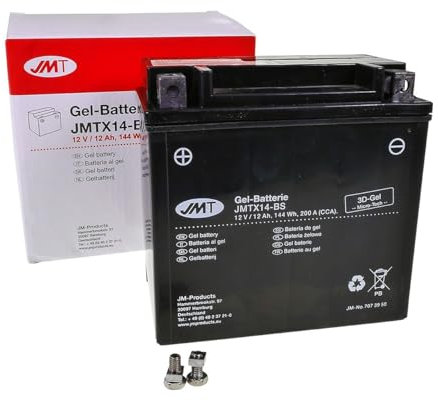 JMT Batterie 12 V 14 Ah (YTX14-BS) [wartungsfrei & versiegelt] kompatibel mit Kawasaki ZRX 1200 S Halbverkl ZRT20AB Bj. 2001-2004