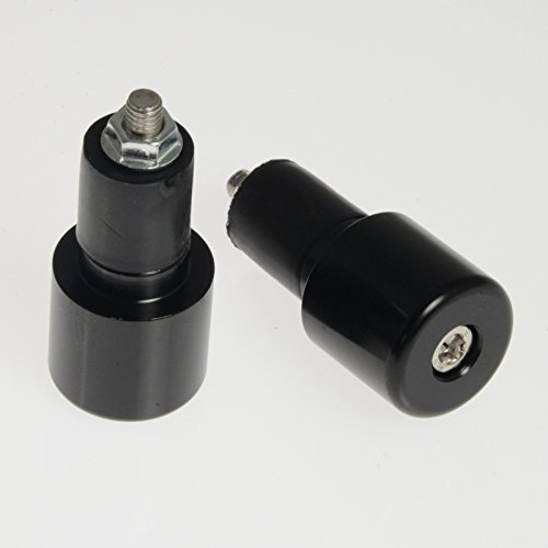 A-Pro Motocicleta Bar Ends 17 mm Universal Manillar Contrapesos Scooter Negro