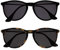OPULIZE Jet Sonnen Leser Brille 2er Pack Stilvoller großer Designer-Rahmen Kratzfest Getönte Linse UV400-Schutz Schwarzgummierte Vorderseite Schildpattbraune Herren Damen SS96-12 +2.00