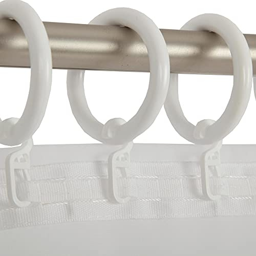 Bestlivings Anillas para cortinas (Ø40mm) con gancho para plisados en paquete de 40, ideal para barras de cortinas hasta Ø28mm (Blanco), para cortinas y visillos - Anillas con gancho para plisados