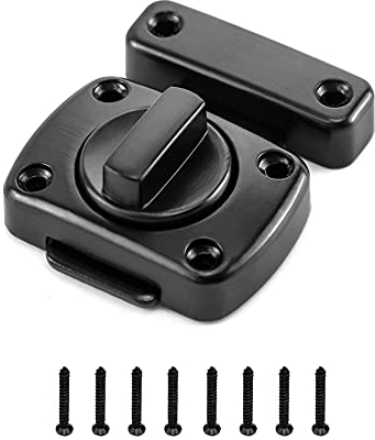 QWORK® - Serratura per Porta con viti per Porta Armadietto Finestra, 1 pezzi, colore: Nero