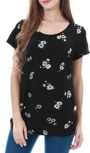Smallshow Nursing Tops Women’s Maternity Short Sleeve Shirts Maternity Breastfeeding Clothes,SVP121,M