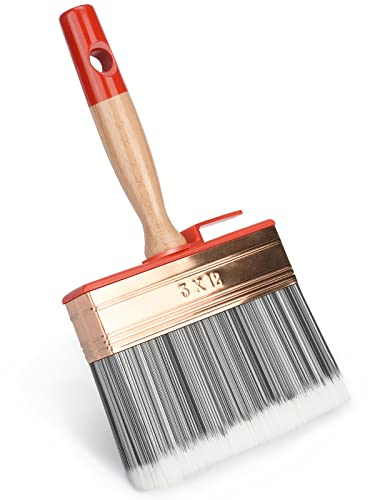 Sukudon Pincel para superficies de madera con mango de madera, 30 x 120 mm, una pieza