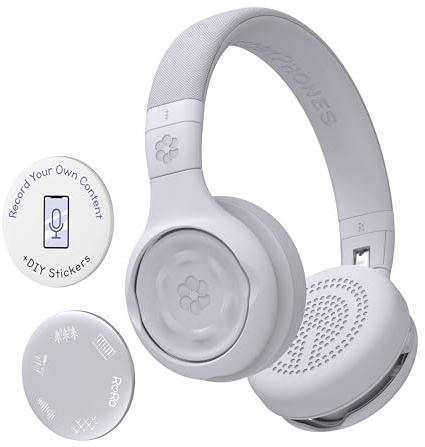 ONANOFF StoryPhones pour Enfants Casque Supra-auriculaire Bluetooth, Filaire, WiFi Gris Pliable, Micro-Casque, Volume r
