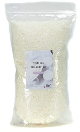 Cera de Soja 100% natural Premium para Velas en Vaso en bolsa de 3Kg. Perlas de bajo punto de fusión, ideales para velas caseras aromáticas y proyectos DIY, en bolsa con autocierre