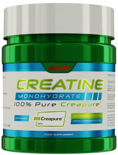 Vaexdar Creatina Creapure micronizada y monohidratada en polvo que mejora el rendimiento y la fuerza | Sabor Neutro, 300gr